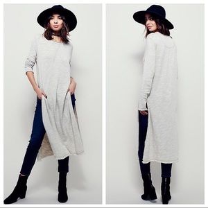 Free People To The Max Tunic Maxi Side Slit Top